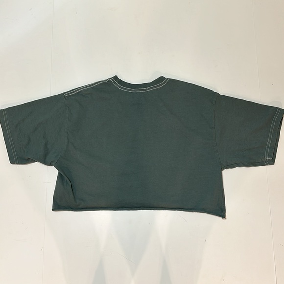 Forever 21 Green Smiley Face Crop Top Tee size Small - Picture 4 of 4